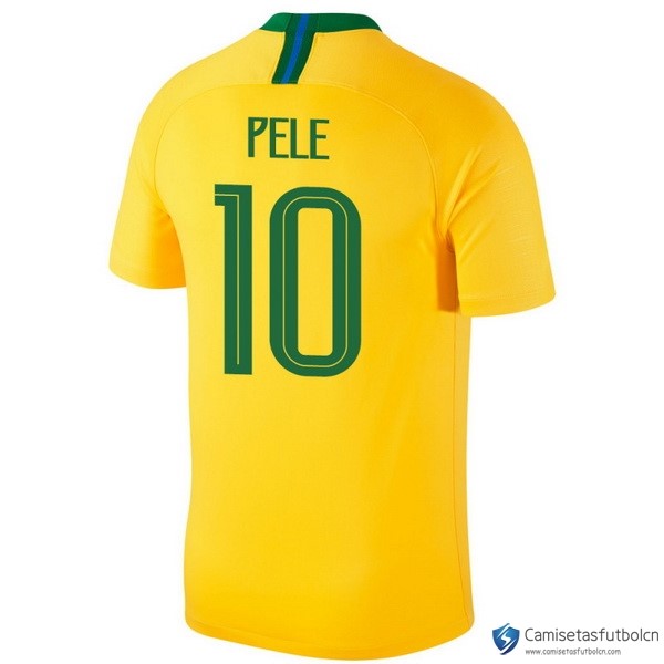 Camiseta Seleccion Brasil Primera equipo Pele 2018 Amarillo